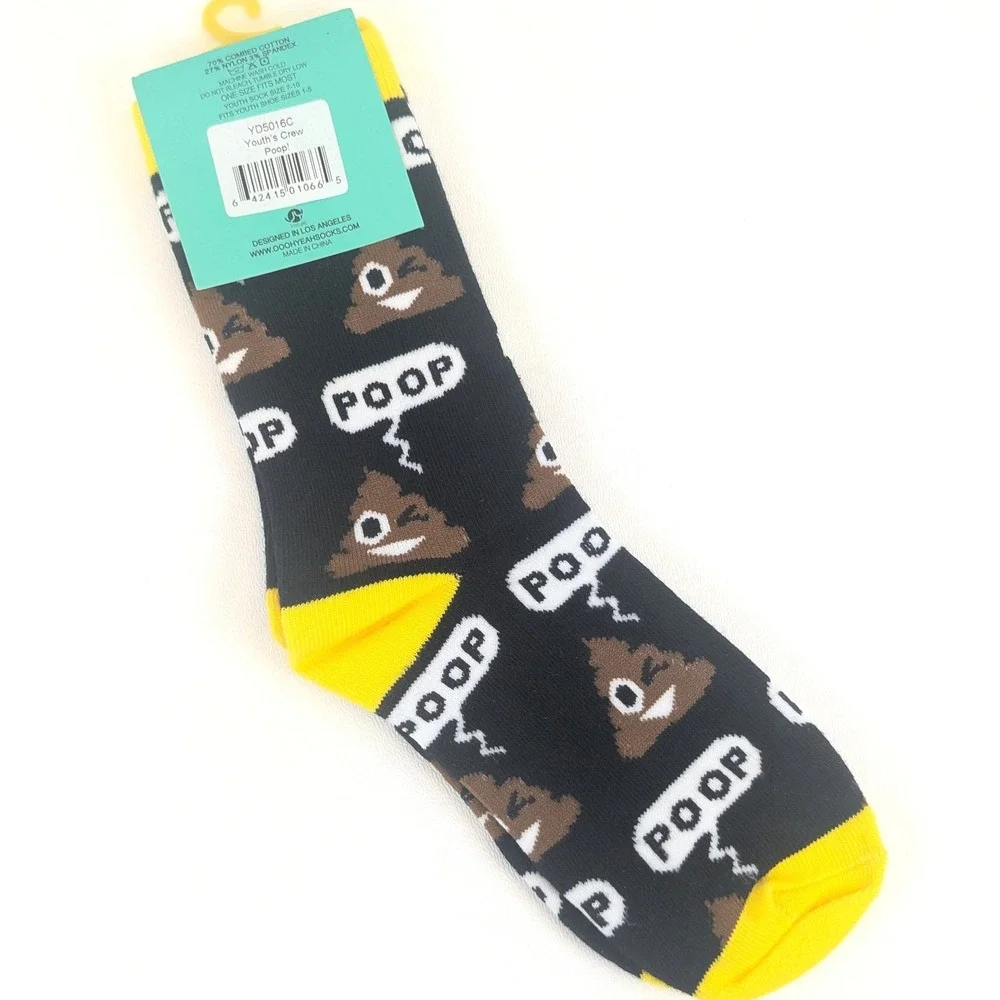 Oooh Yeah! Socks Funny Emoji Character Junior Crew Soft Combed Cotton
